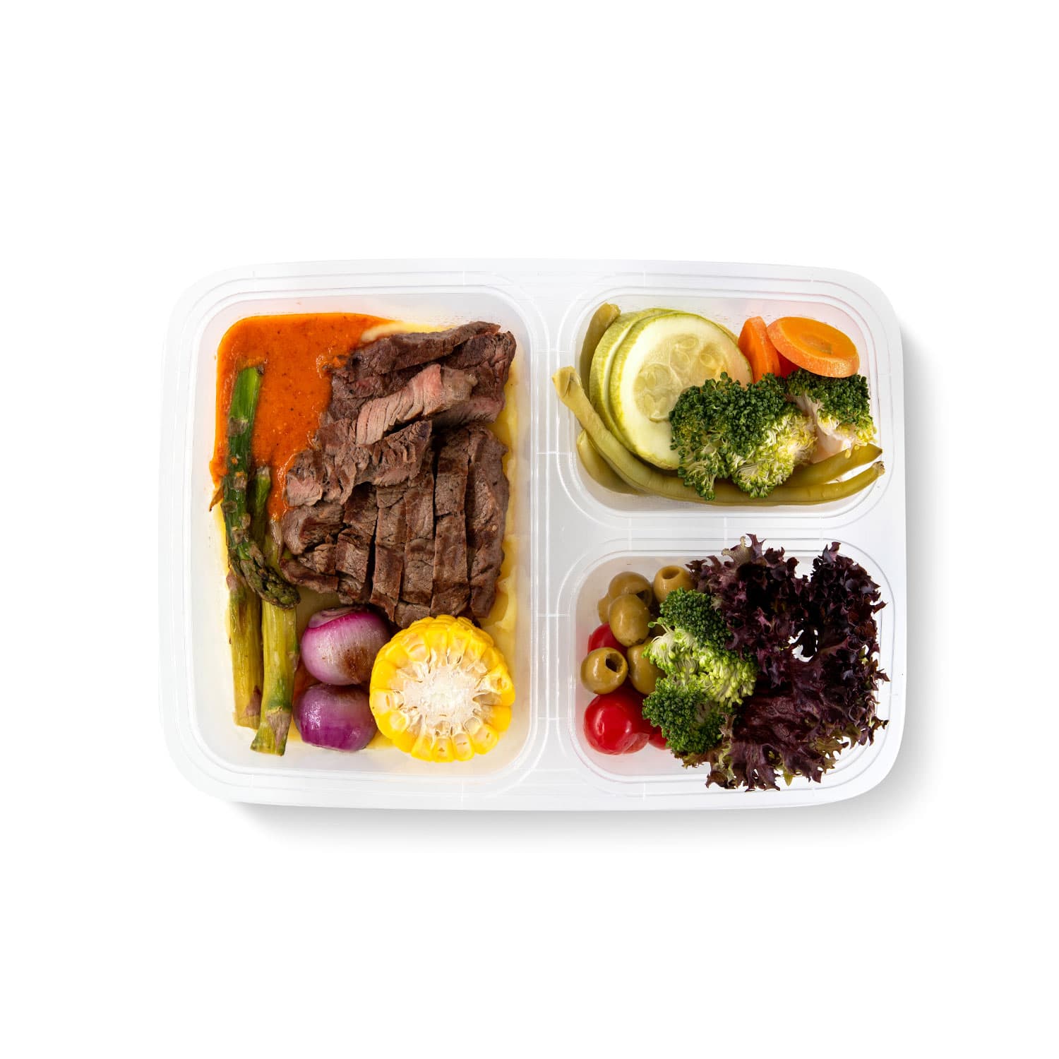 استیک گوشت با سبزیجات 