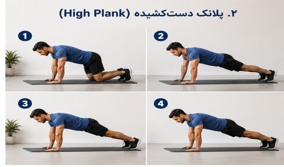 پلانک دستکشیده (High Plank)