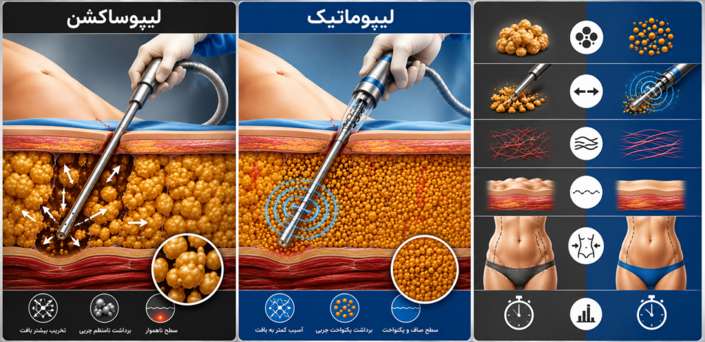 تفاوت لیپوماتیک و لیپوساکشن